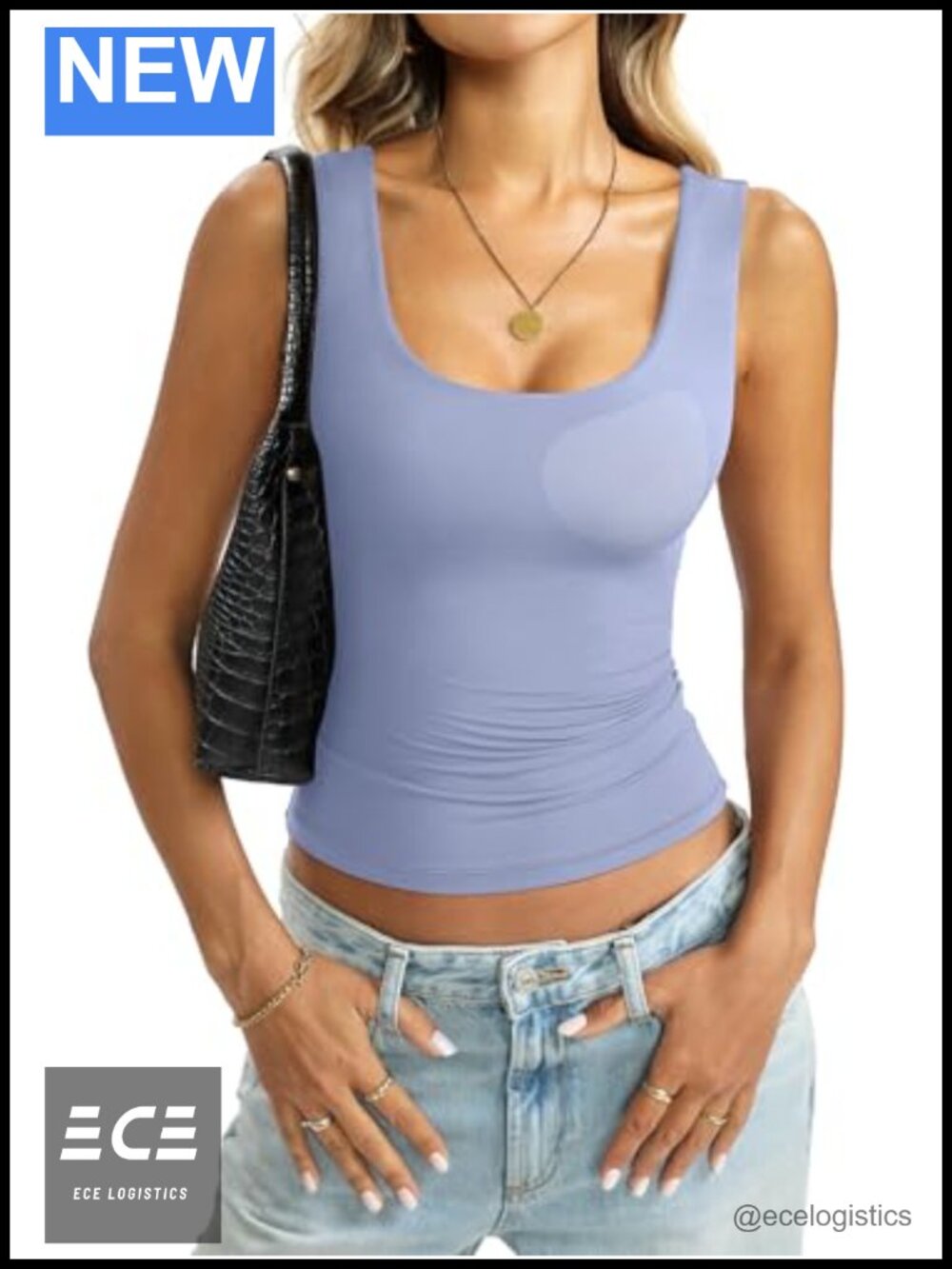 EasyGala Womens Padded Double Lined Tank Top Scoop Neck Built in Bra Top
